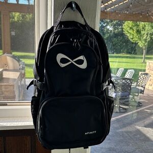 NFINITY Black Cheer Backpack with White Logo